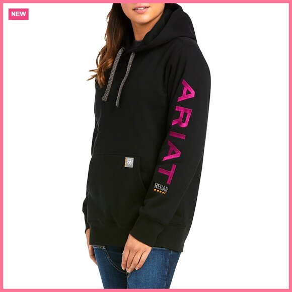 Fleece Hooded Sweatshirt with Embroidery and Kangaroo Pocket
